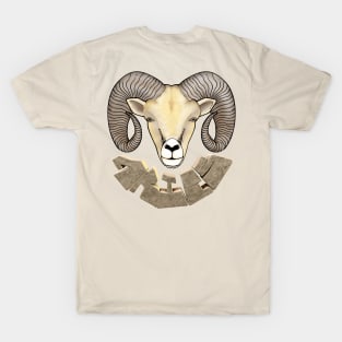 Front and Back Aries The Ram T-Shirt